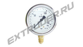 Manometer HDT 3410012 60 bar für Filter; HDT 3410212 160 bar für das Hydraulikaggregat, mit Glyzerin gefüllt