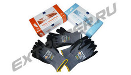 Gloves for technical work: latex, vinyl, nylon with patented nitrile microfoam coating